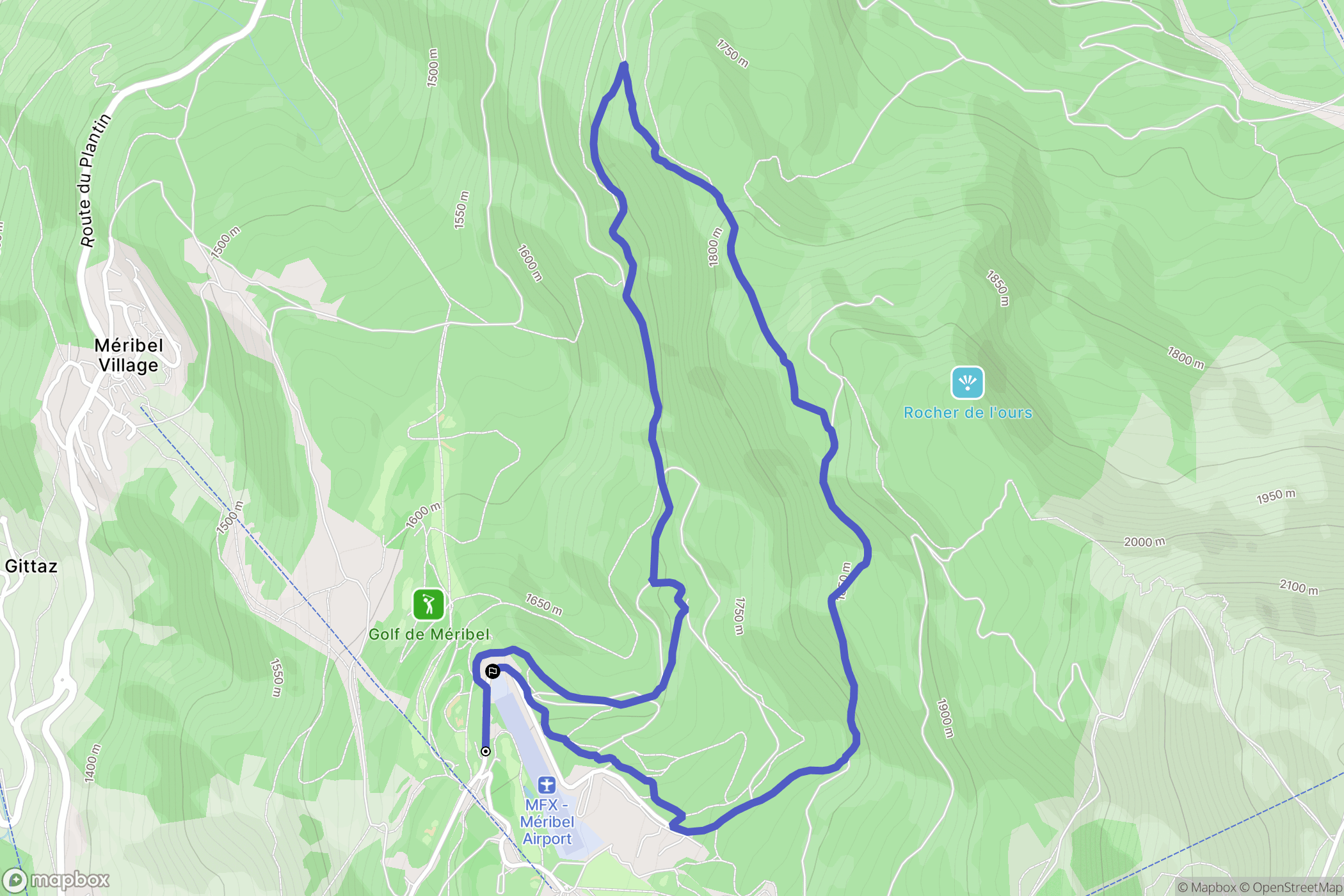 Les Allues : carte du parcours de randonnée - France
