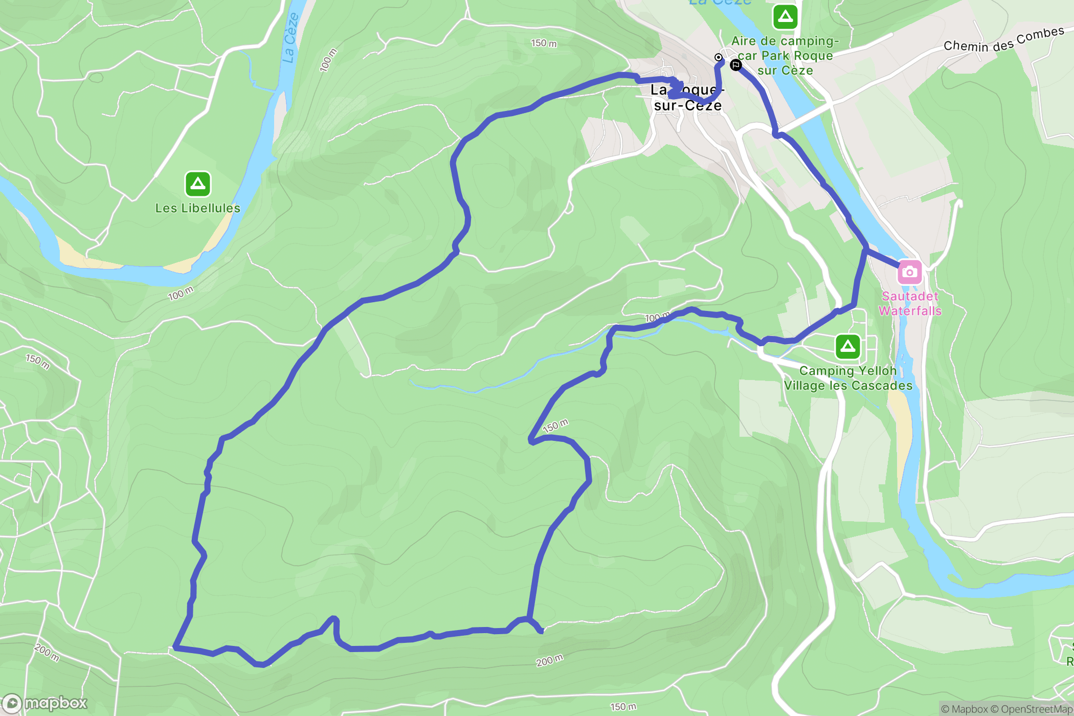 La Roque-sur-Cèze : carte du parcours de randonnée - France