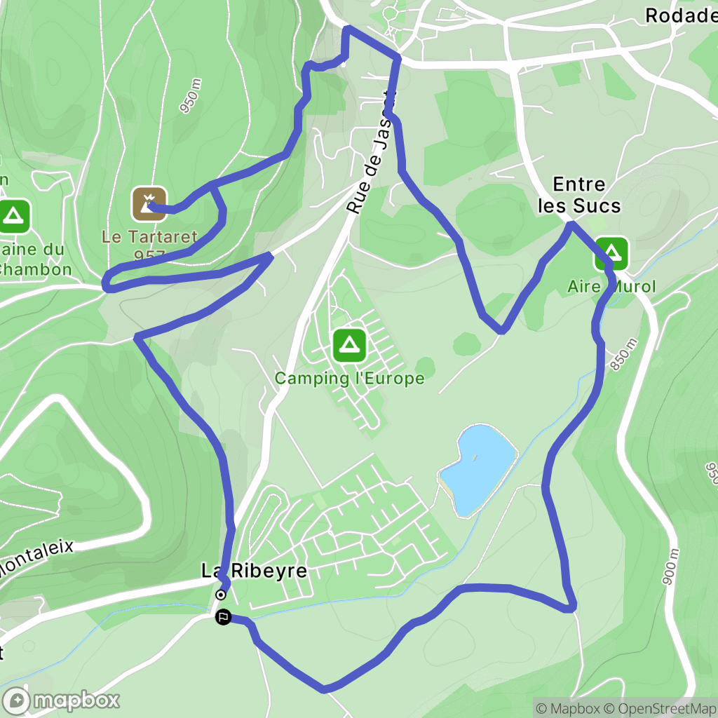 Saint-Victor-la-Rivière : carte du parcours de randonnée - France