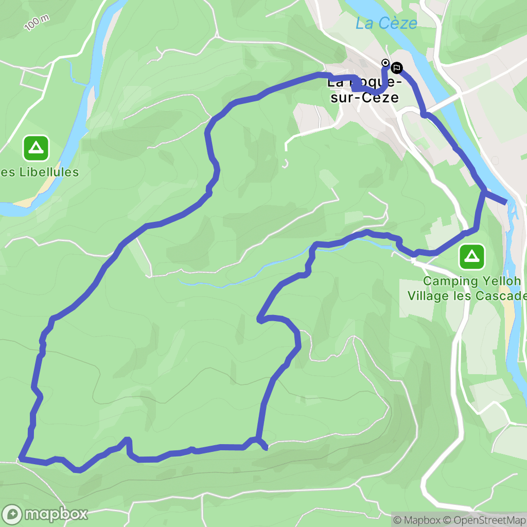 La Roque-sur-Cèze : carte du parcours de randonnée - France