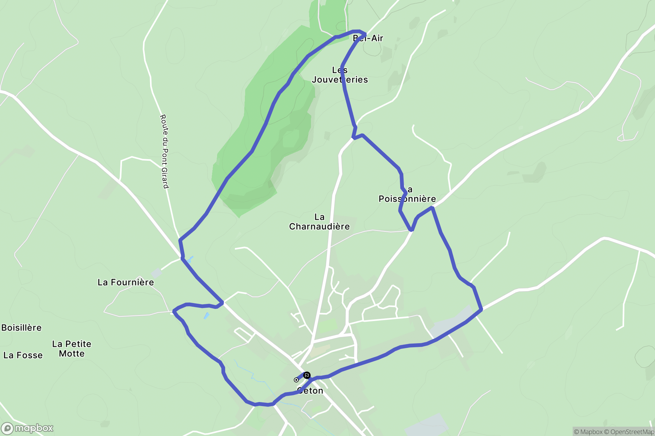 Ceton : carte du parcours de randonnée - France