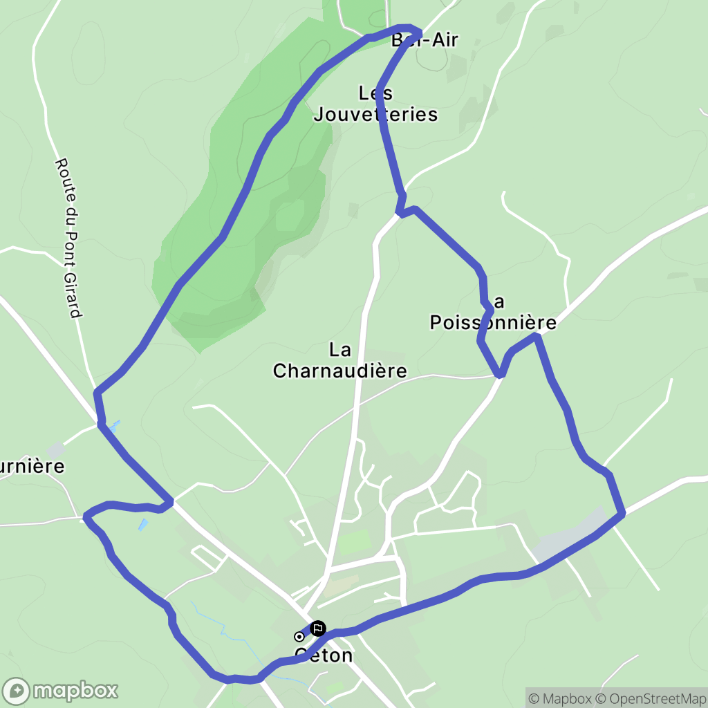 Ceton : carte du parcours de randonnée - France