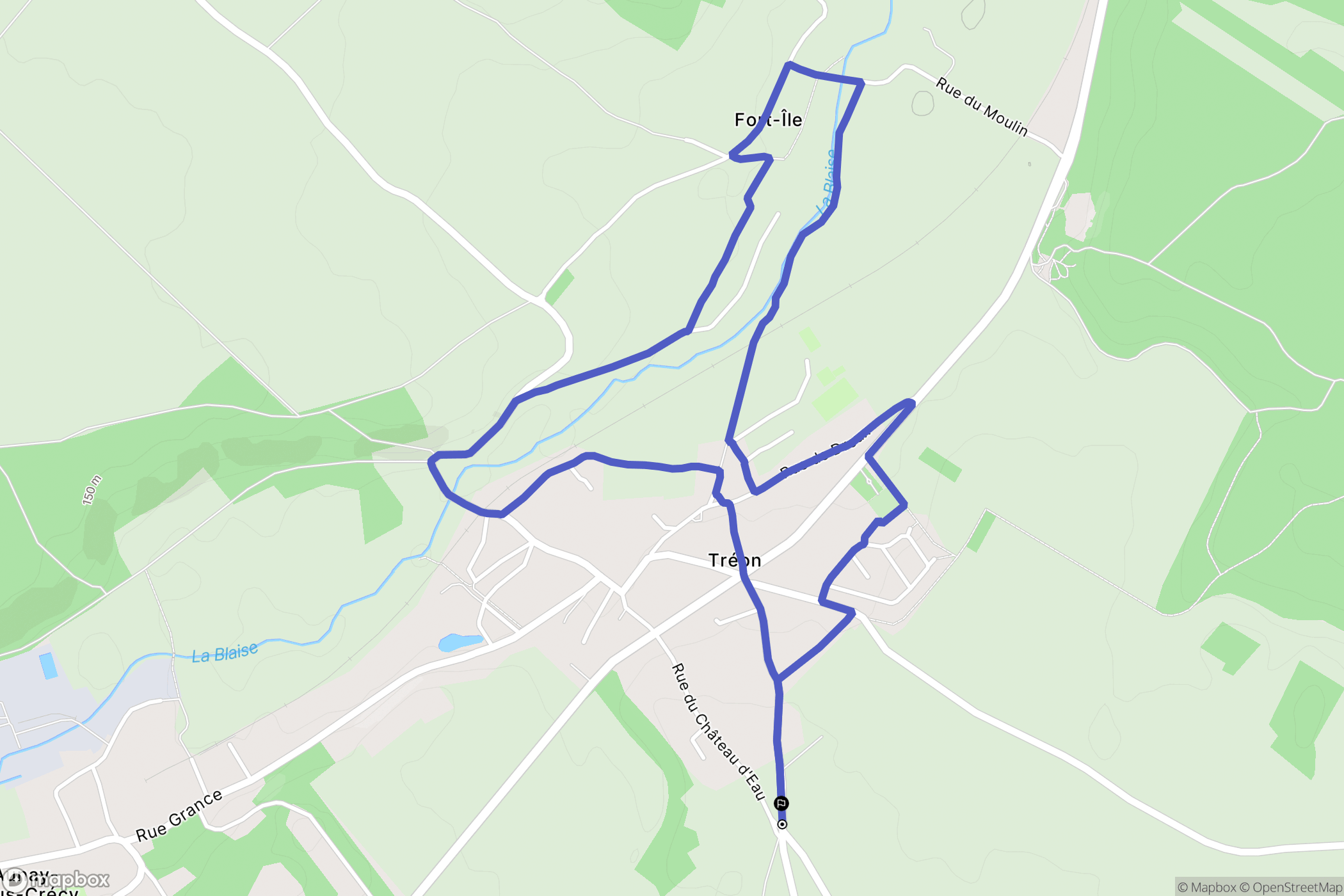 Tréon : carte du parcours de randonnée - France