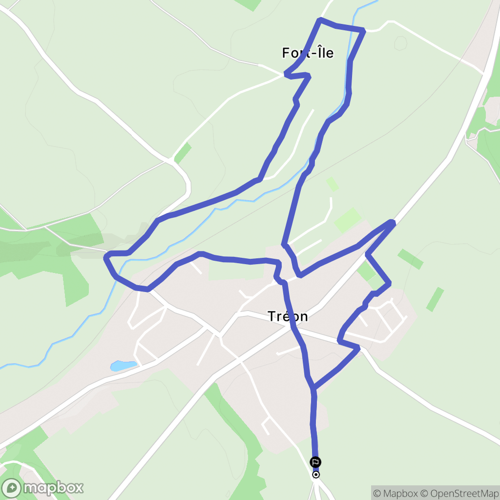 Tréon : carte du parcours de randonnée - France