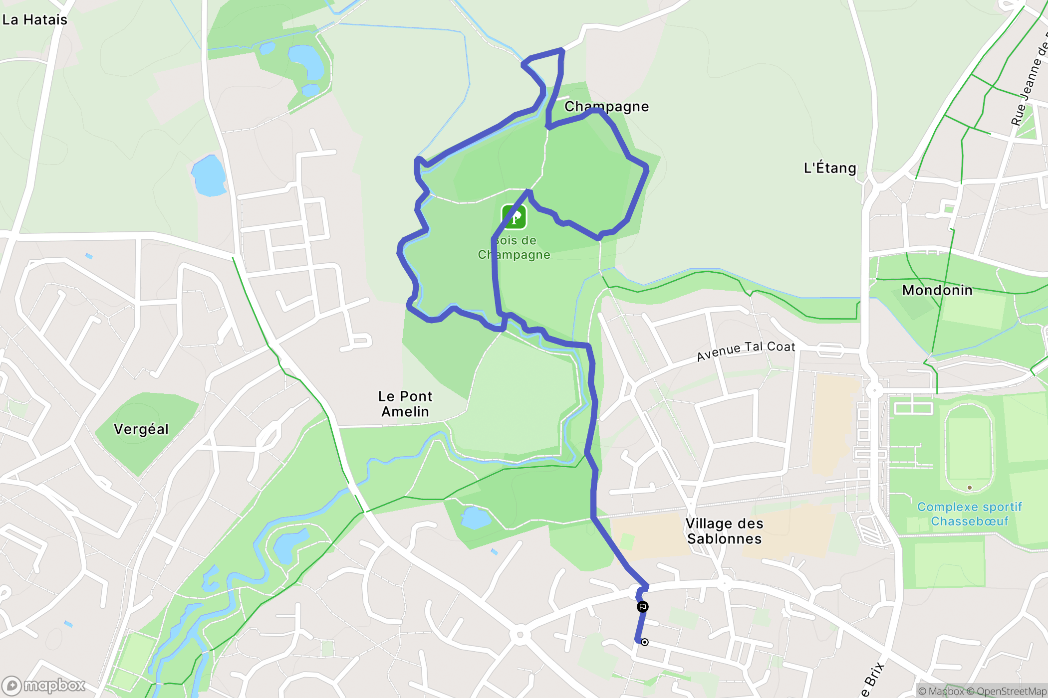 Pacé : carte du parcours de randonnée - France