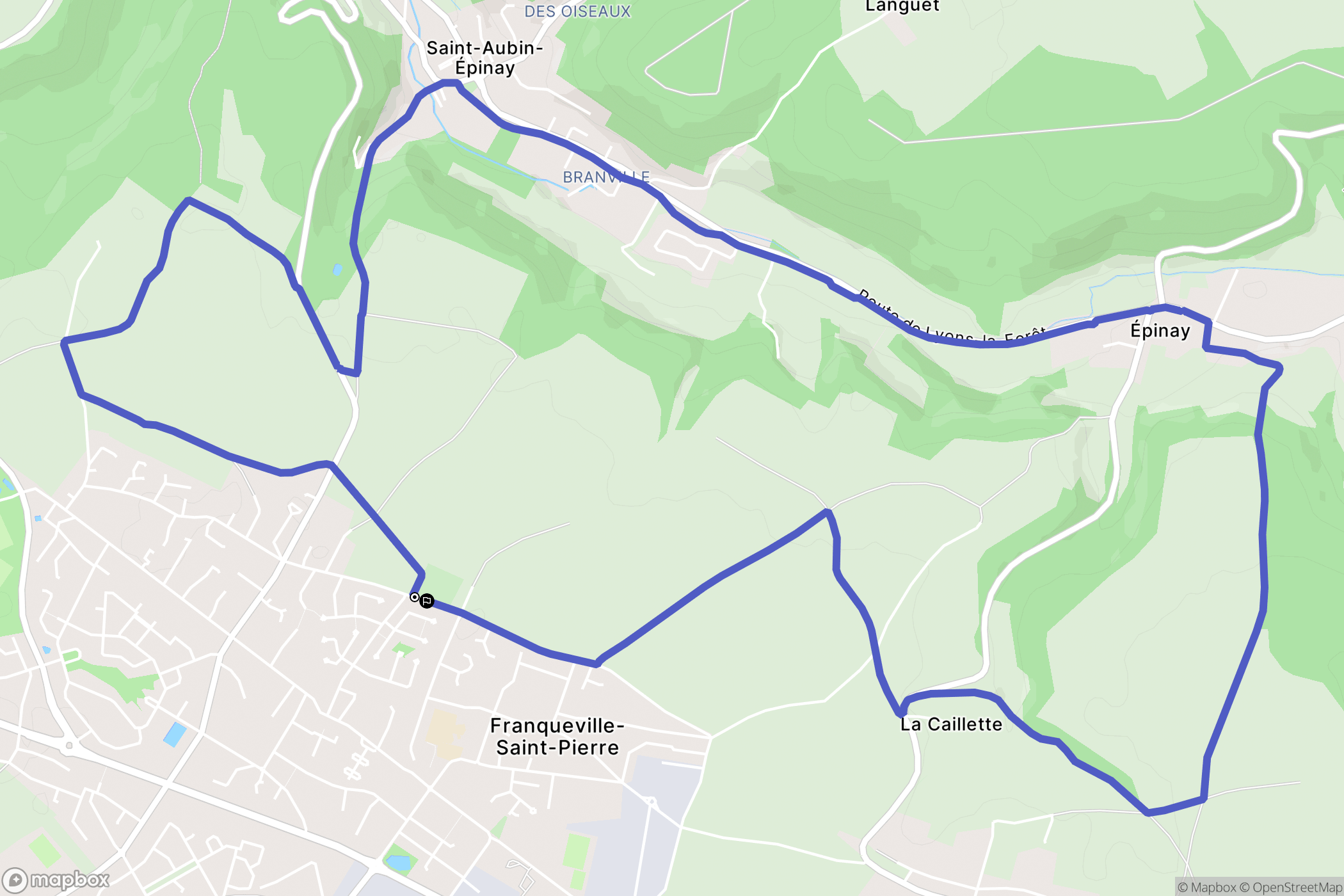 Franqueville-Saint-Pierre : carte du parcours de randonnée - France