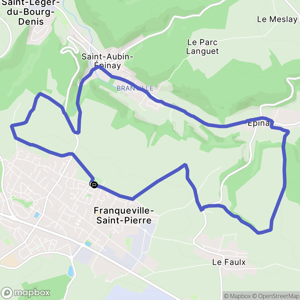 Franqueville-Saint-Pierre : carte du parcours de randonnée - France