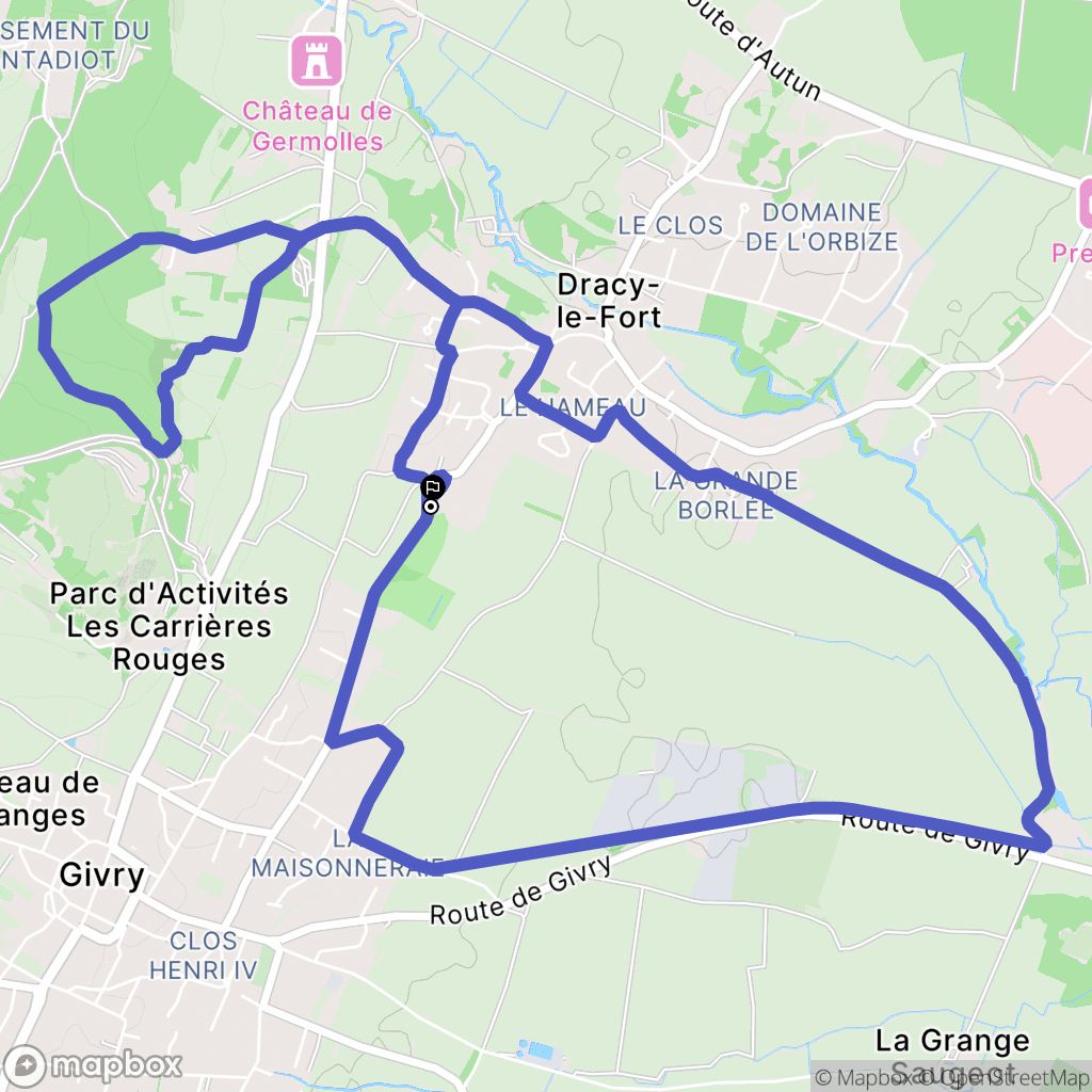 Dracy-le-Fort : carte du parcours de randonnée - France