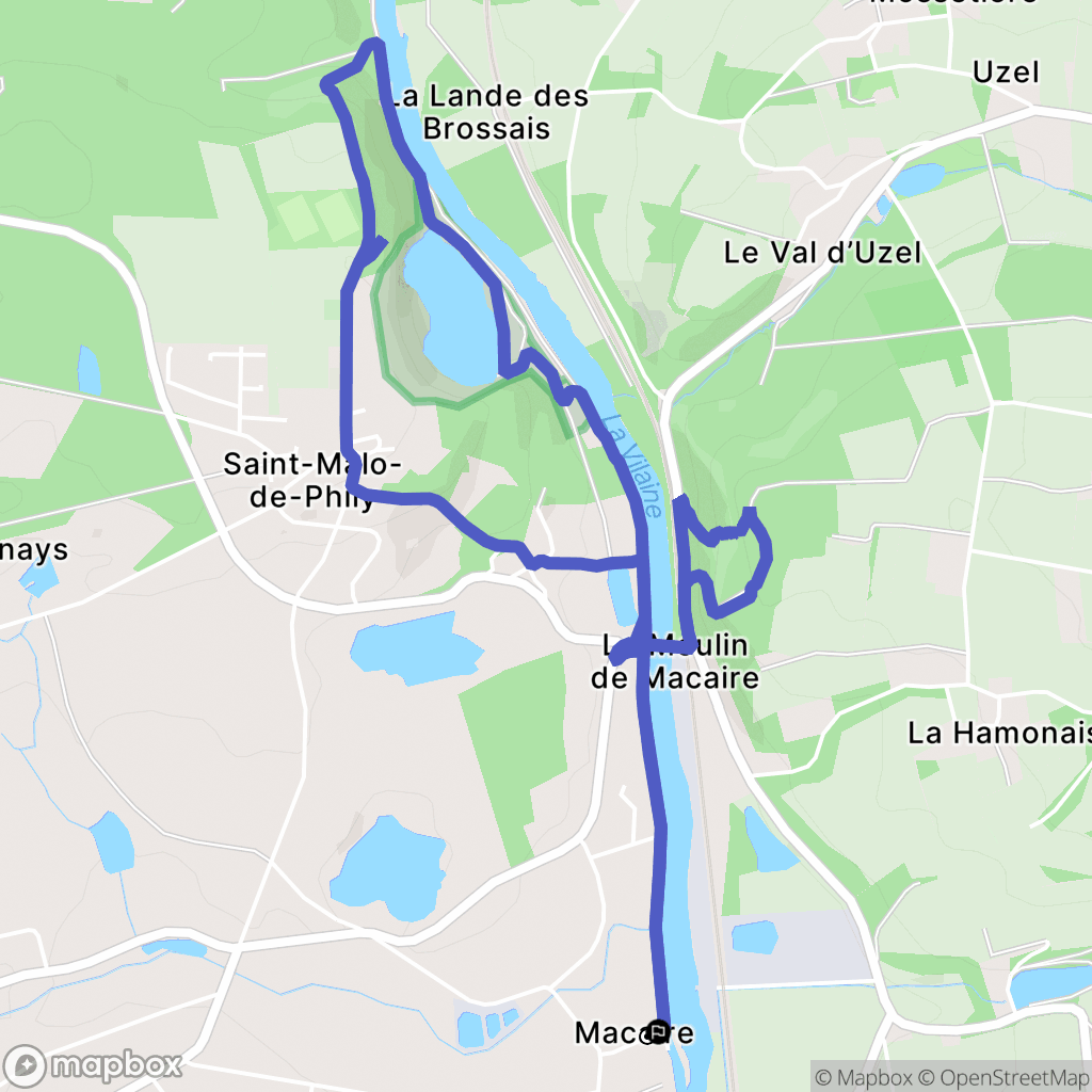 Saint-Malo-de-Phily : carte du parcours de randonnée - France