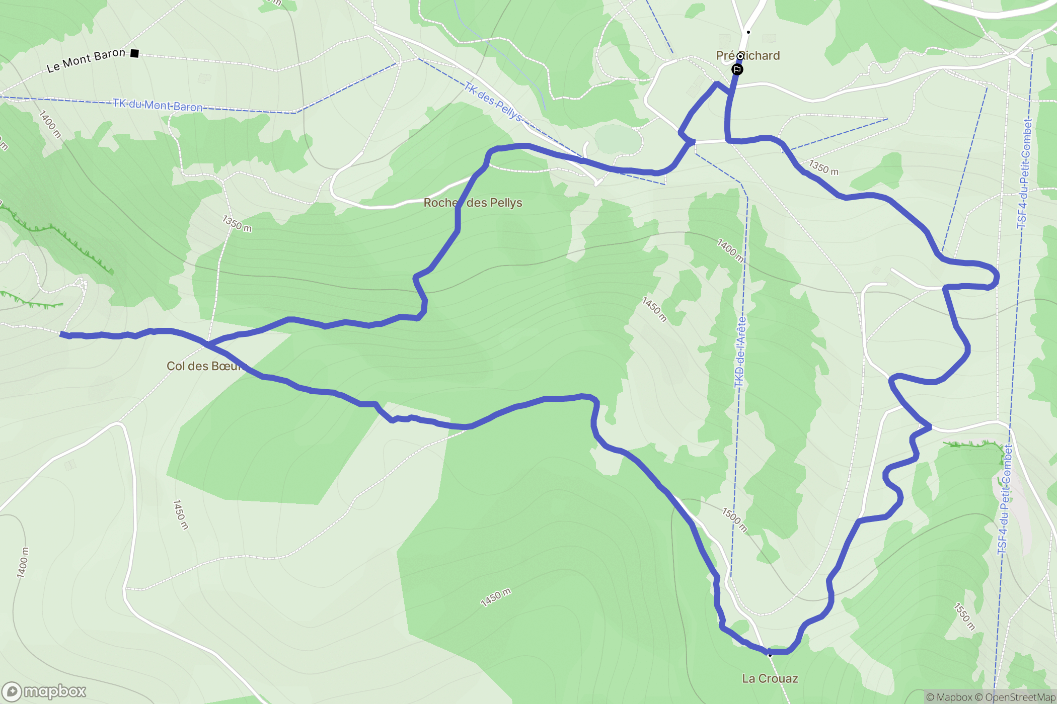 Bernex : carte du parcours de randonnée - France