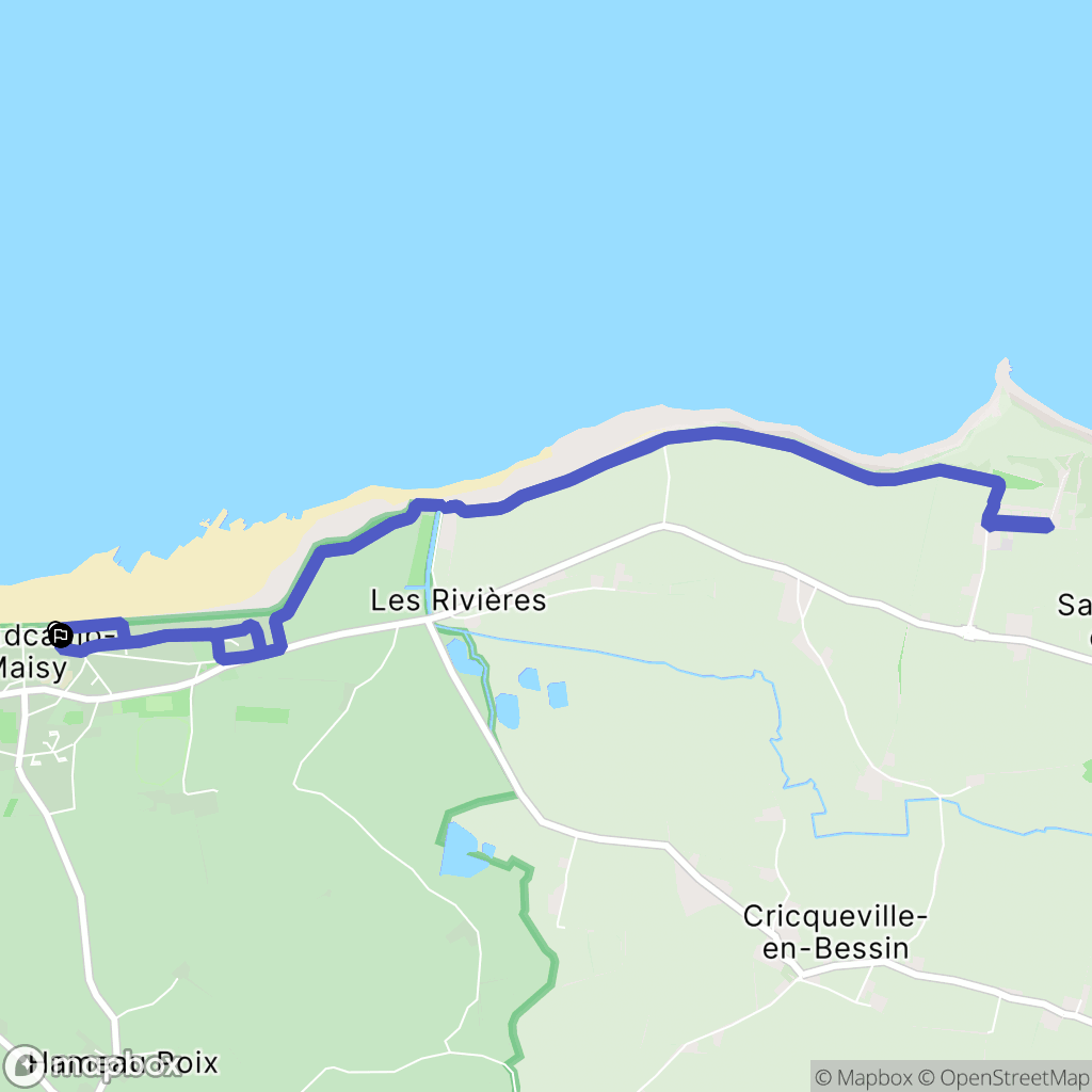 Grandcamp-Maisy : carte du parcours de randonnée - France