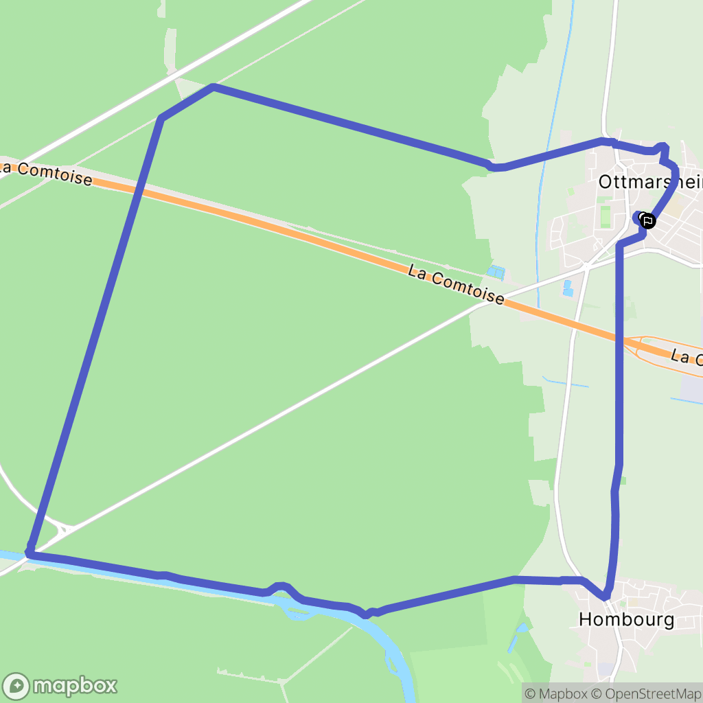 Ottmarsheim : carte du parcours de randonnée - France