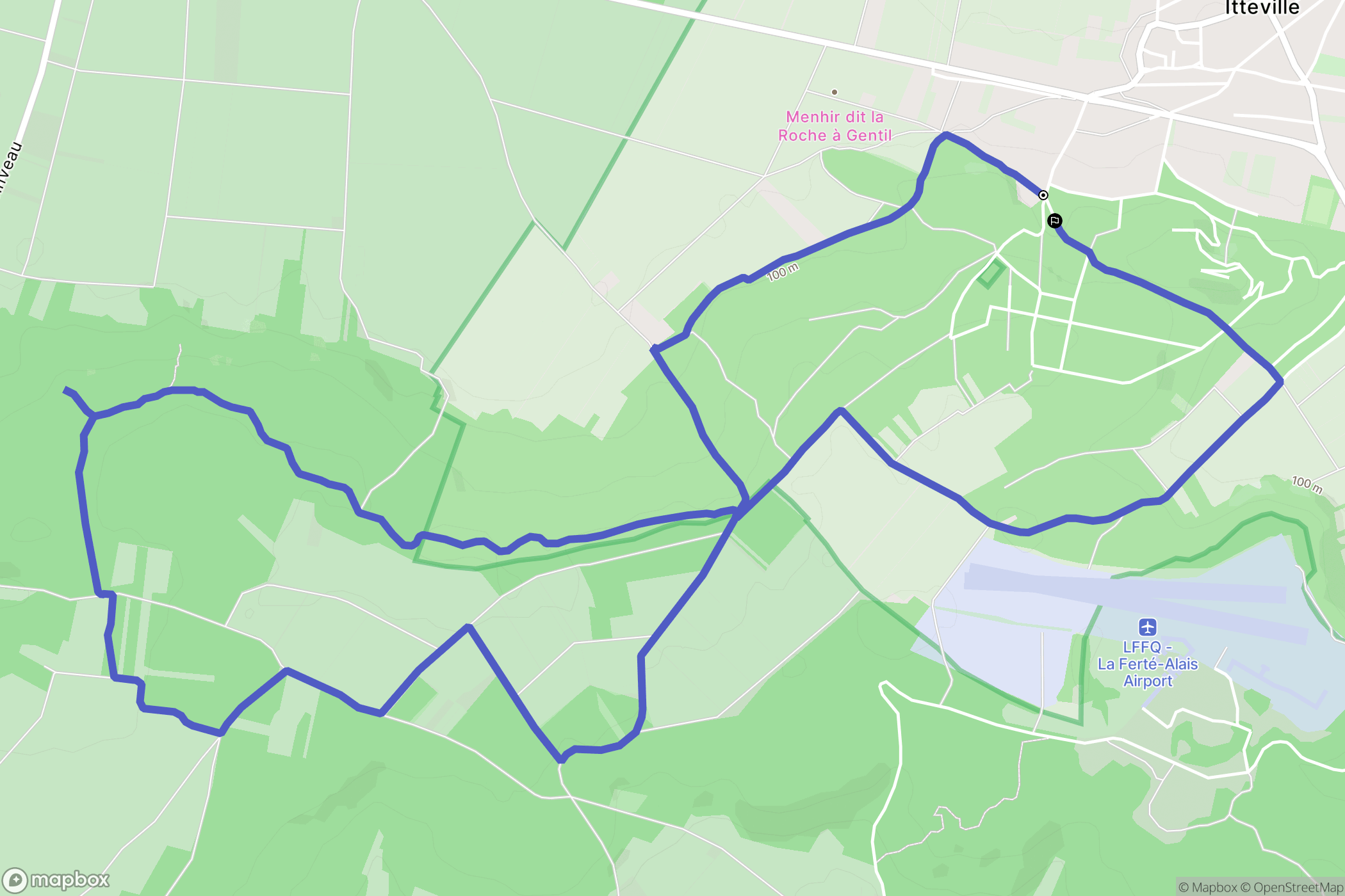 Itteville : carte du parcours de randonnée - France