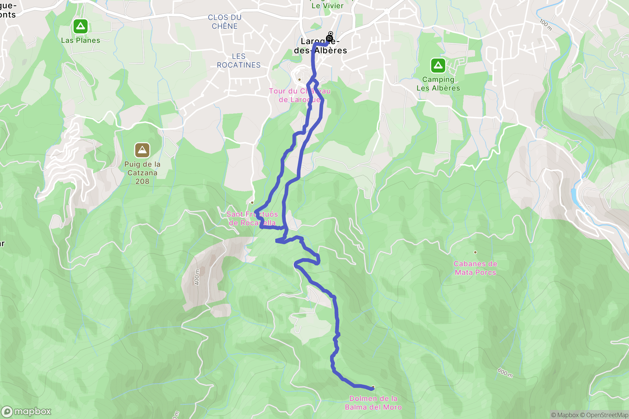 Laroque-des-Albères : carte du parcours de randonnée - France