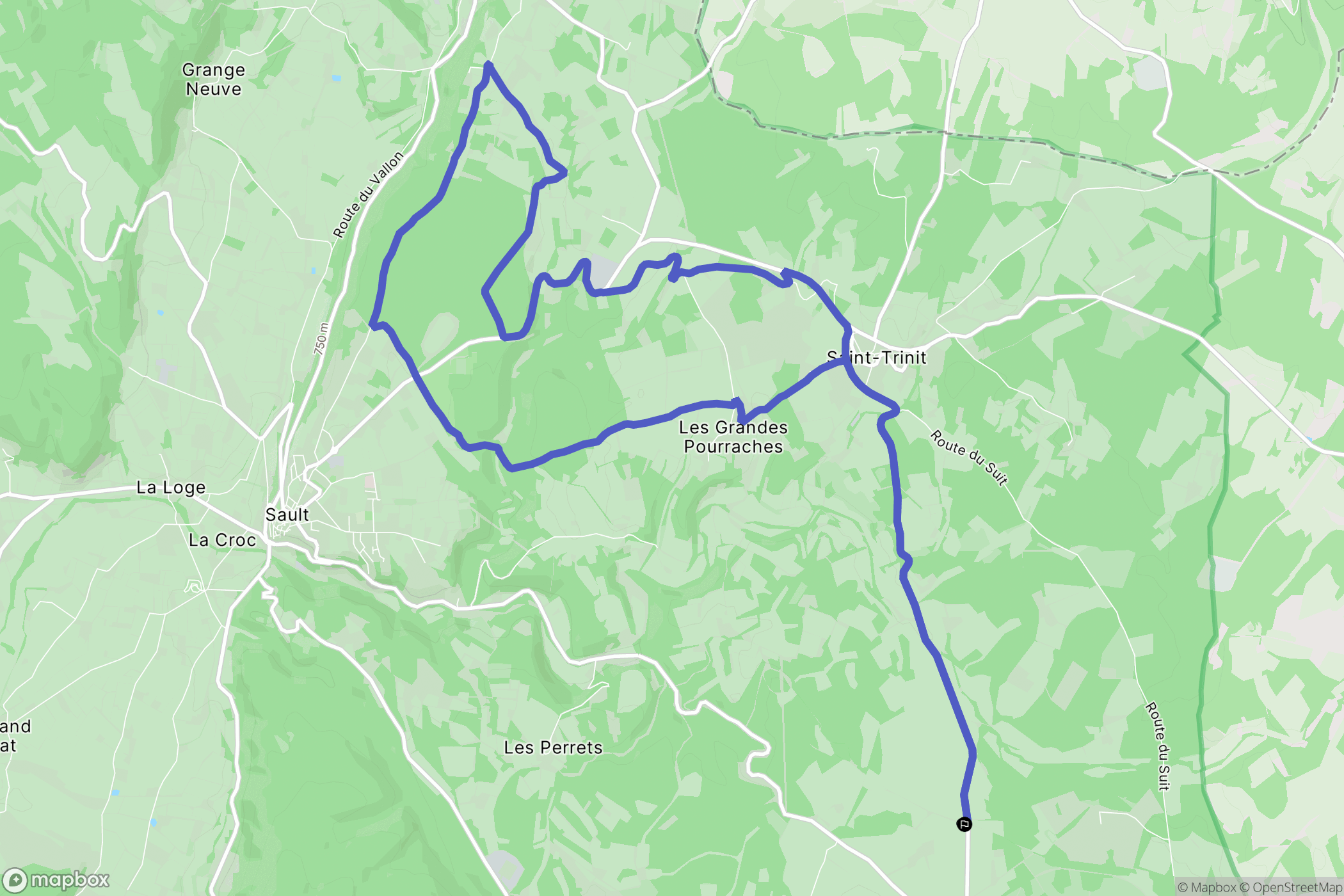Saint-Christol : carte du parcours de randonnée - France