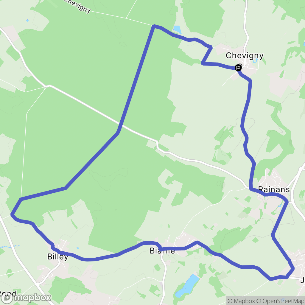 Chevigny : carte du parcours de randonnée - France