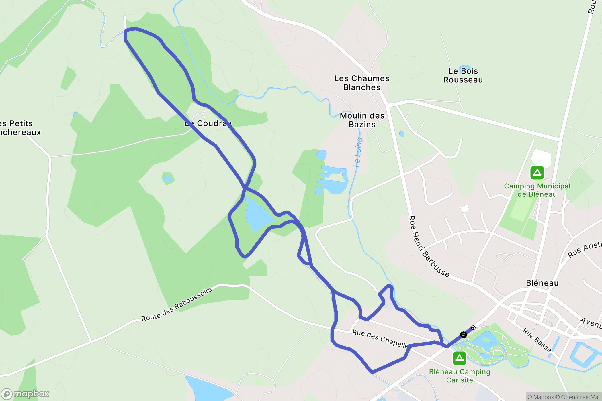 Bléneau : carte du parcours de randonnée - France