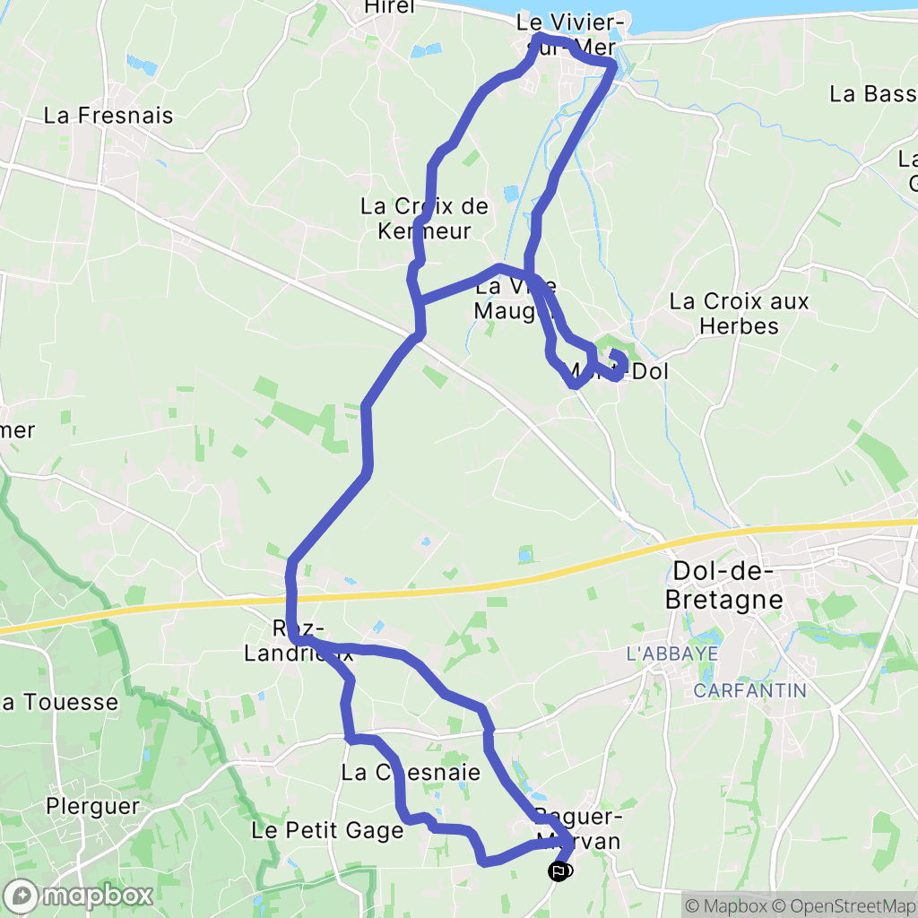 Baguer-Morvan : carte du parcours de randonnée - France