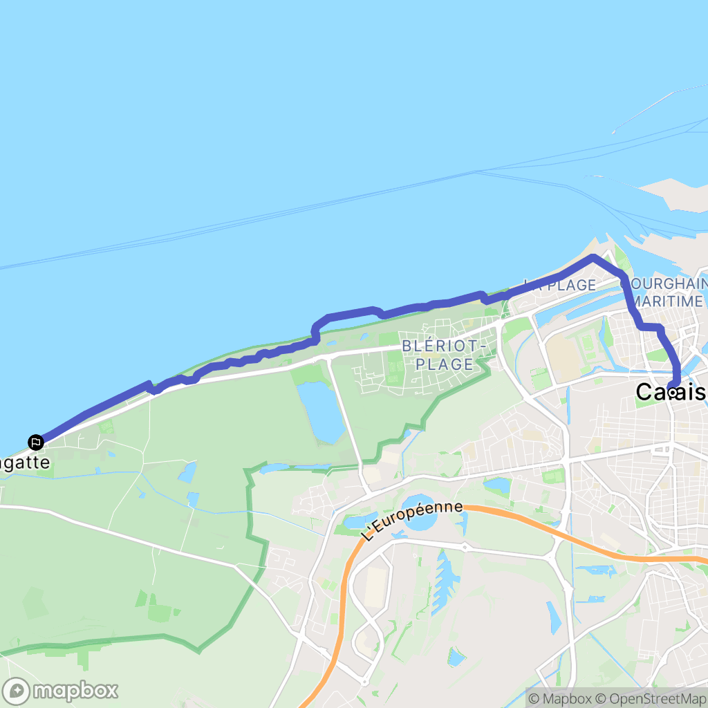 Calais : carte du parcours de randonnée - France