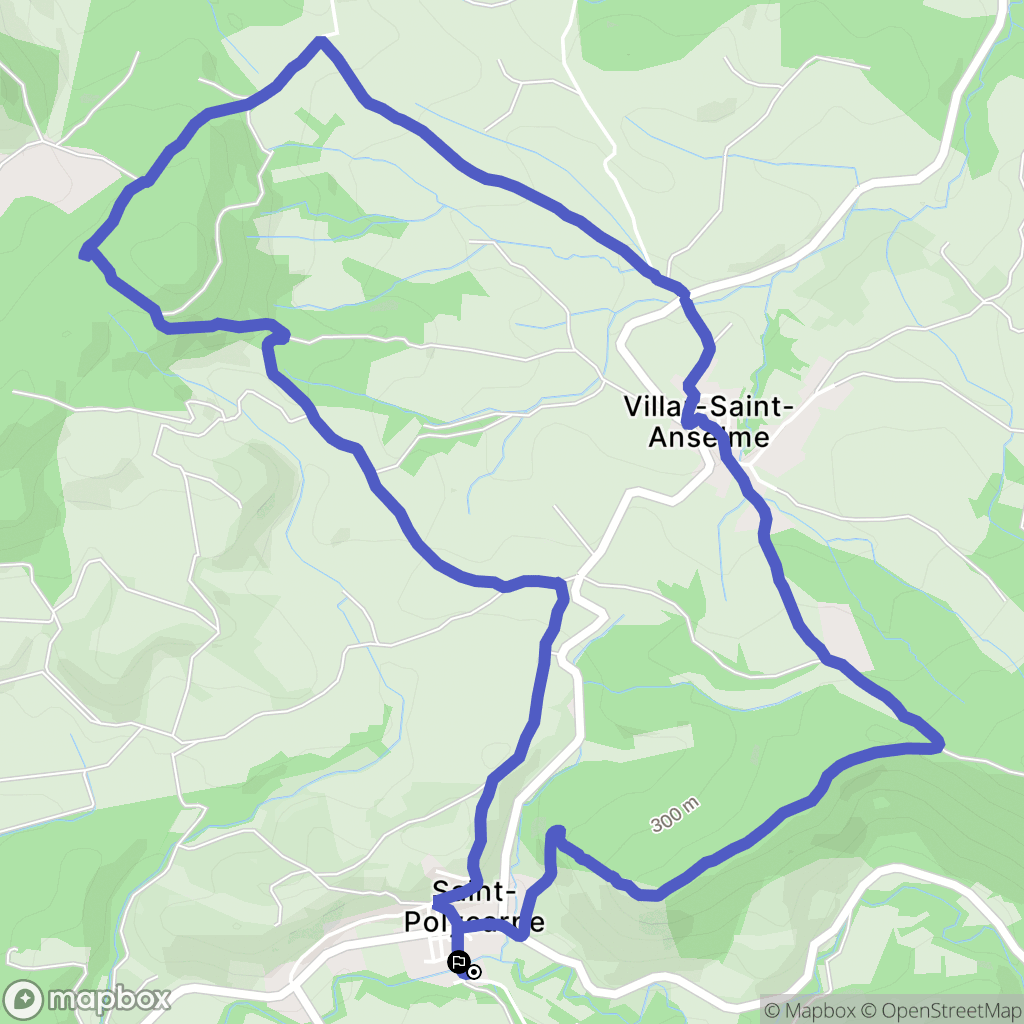 Saint-Polycarpe : carte du parcours de randonnée - France
