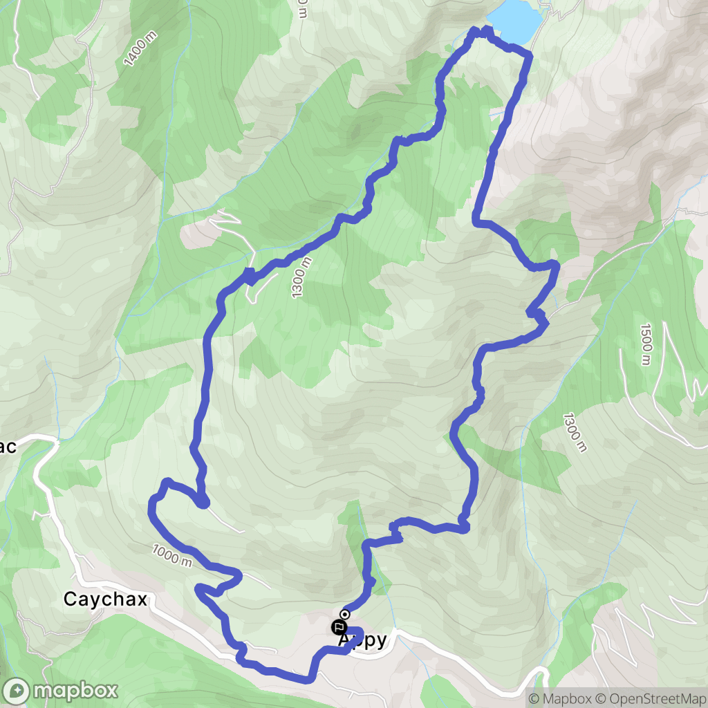 Appy : carte du parcours de randonnée - France