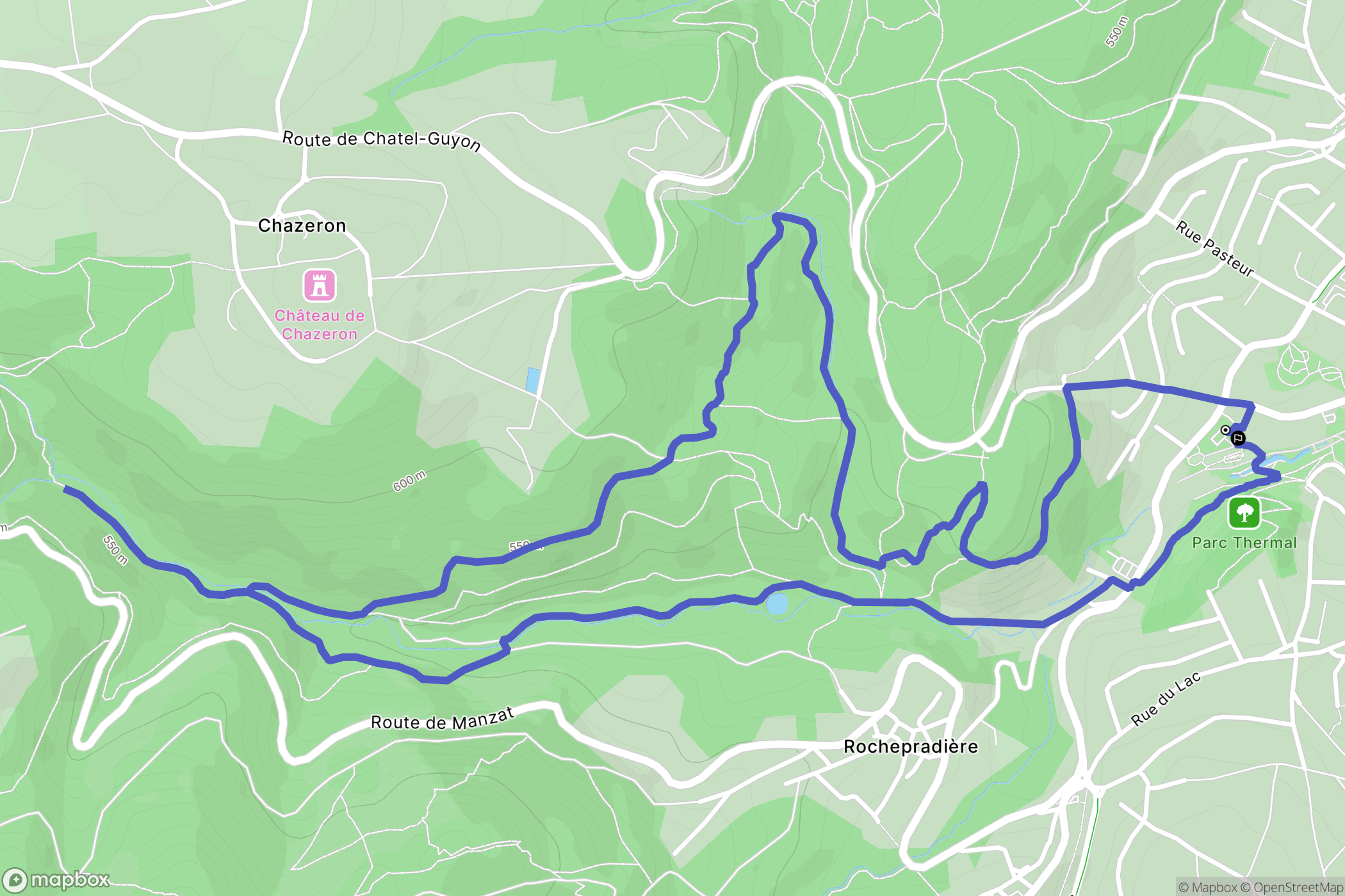 Châtel-Guyon : carte du parcours de randonnée - France