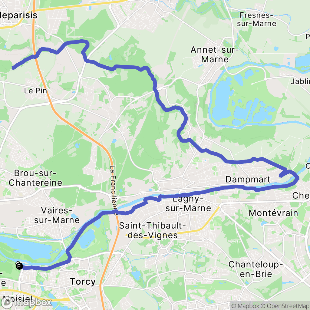 Noisiel : carte du parcours de randonnée - France