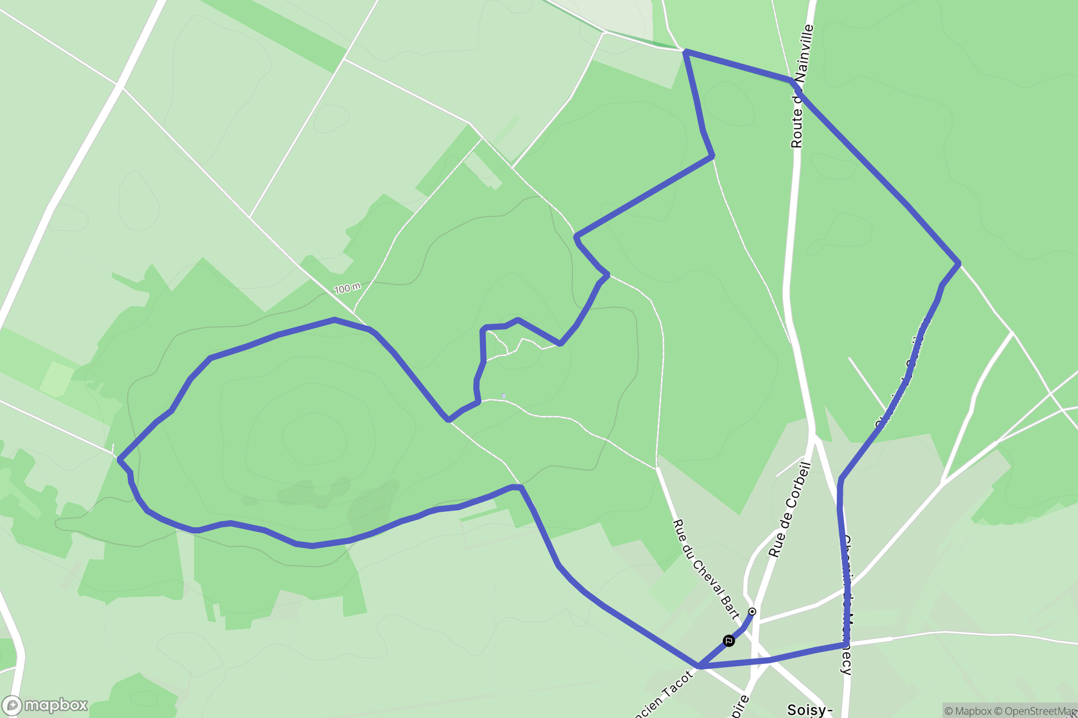 Soisy-sur-École : carte du parcours de randonnée - France