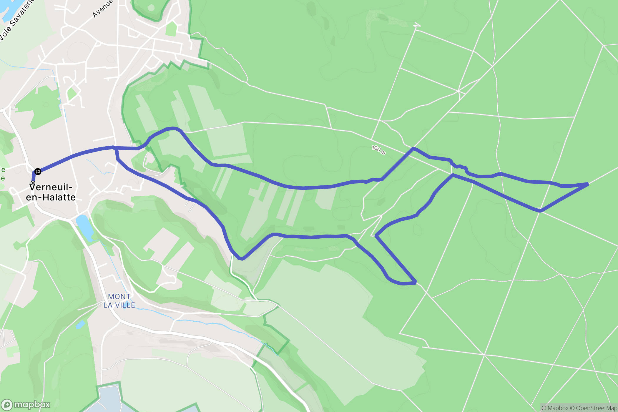 Verneuil-en-Halatte : carte du parcours de randonnée - France