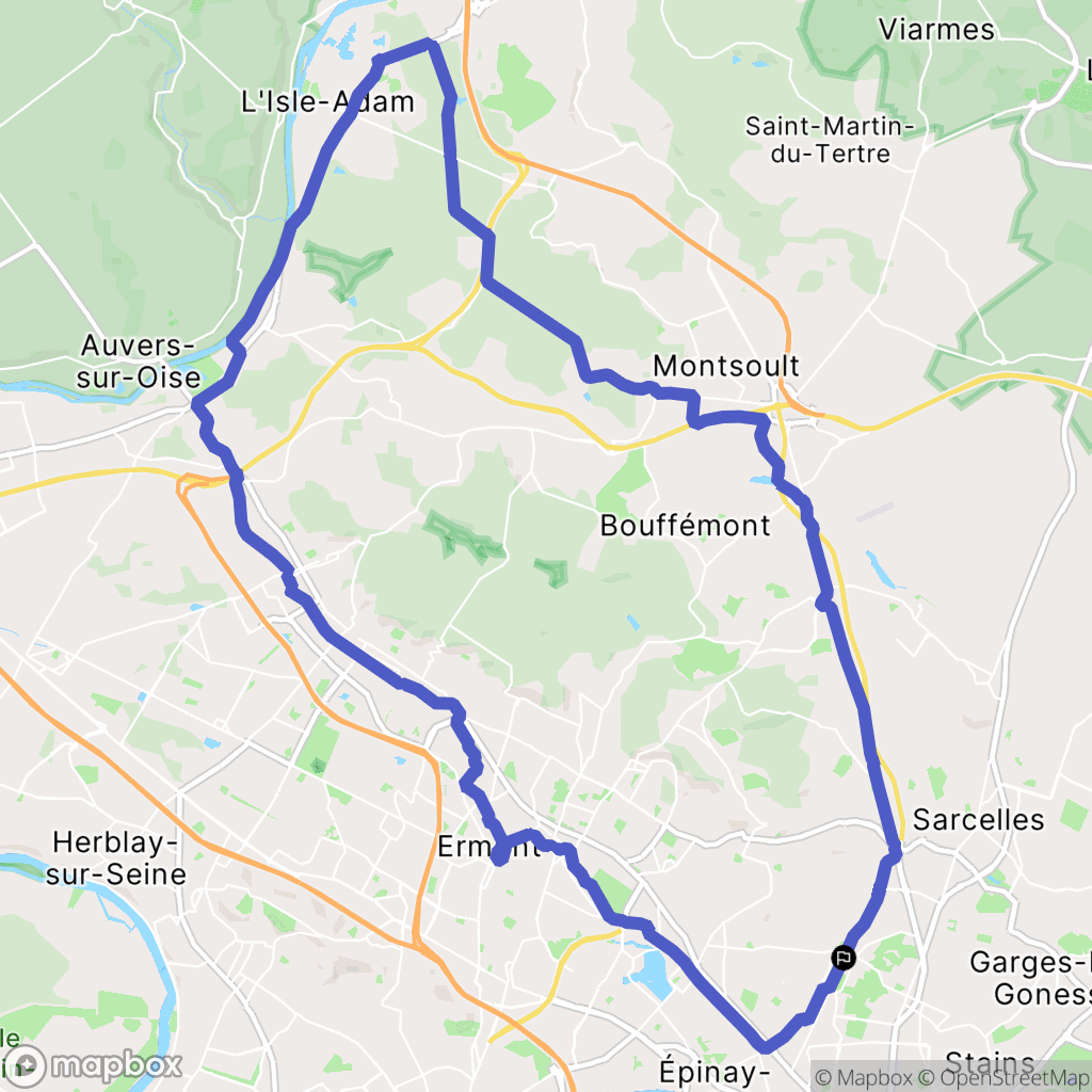 Montmagny : carte du parcours de randonnée - France