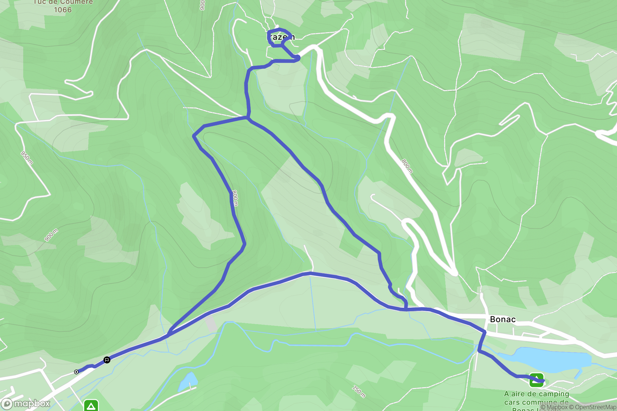Sentein : carte du parcours de randonnée - France