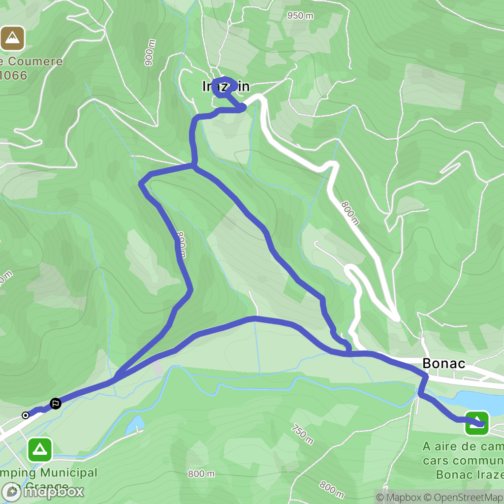 Sentein : carte du parcours de randonnée - France