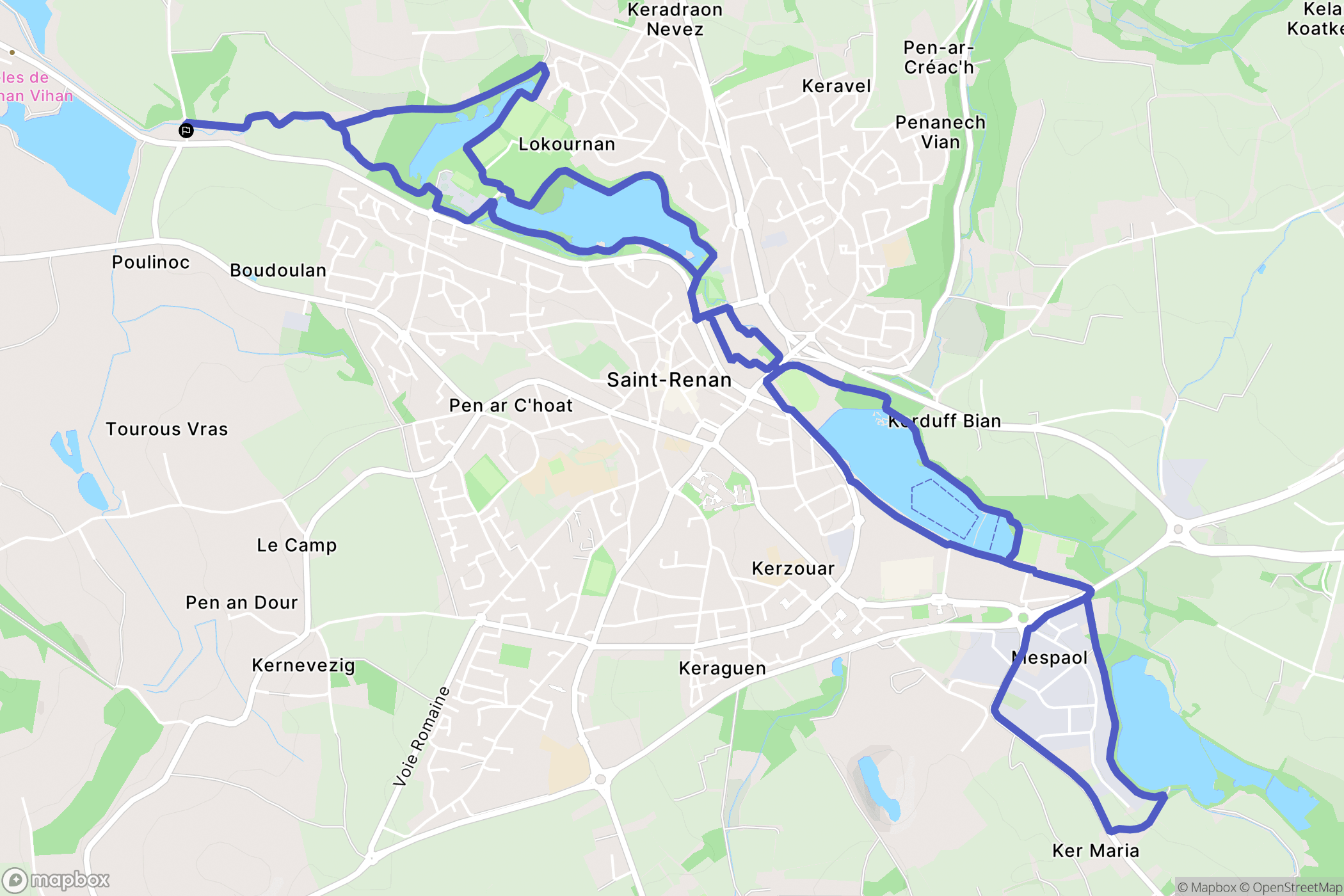 Saint-Renan : carte du parcours de randonnée - France