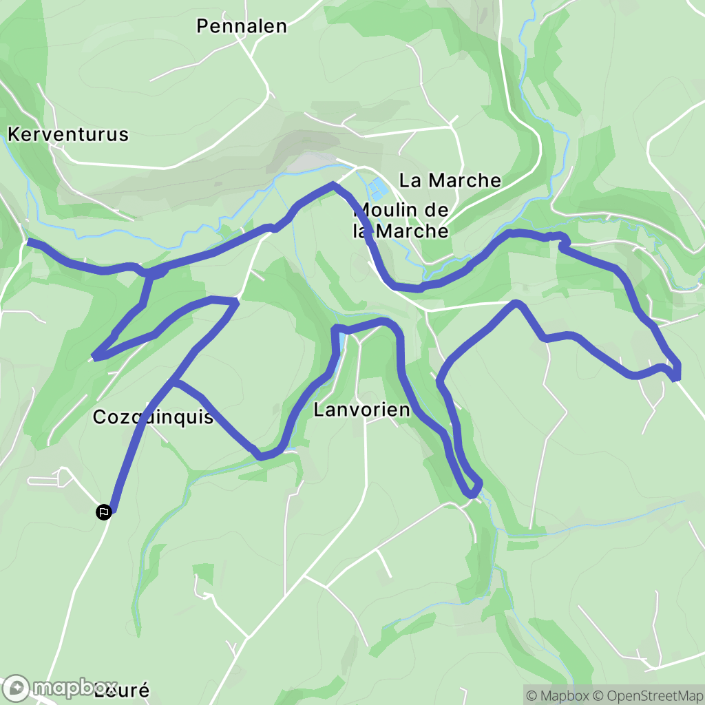 Pleyben : carte du parcours de randonnée - France
