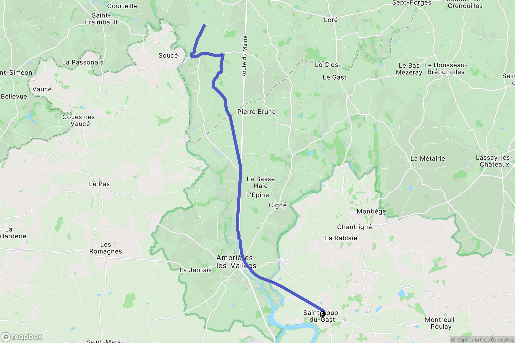 Saint-Loup-du-Gast : carte du parcours de randonnée - France