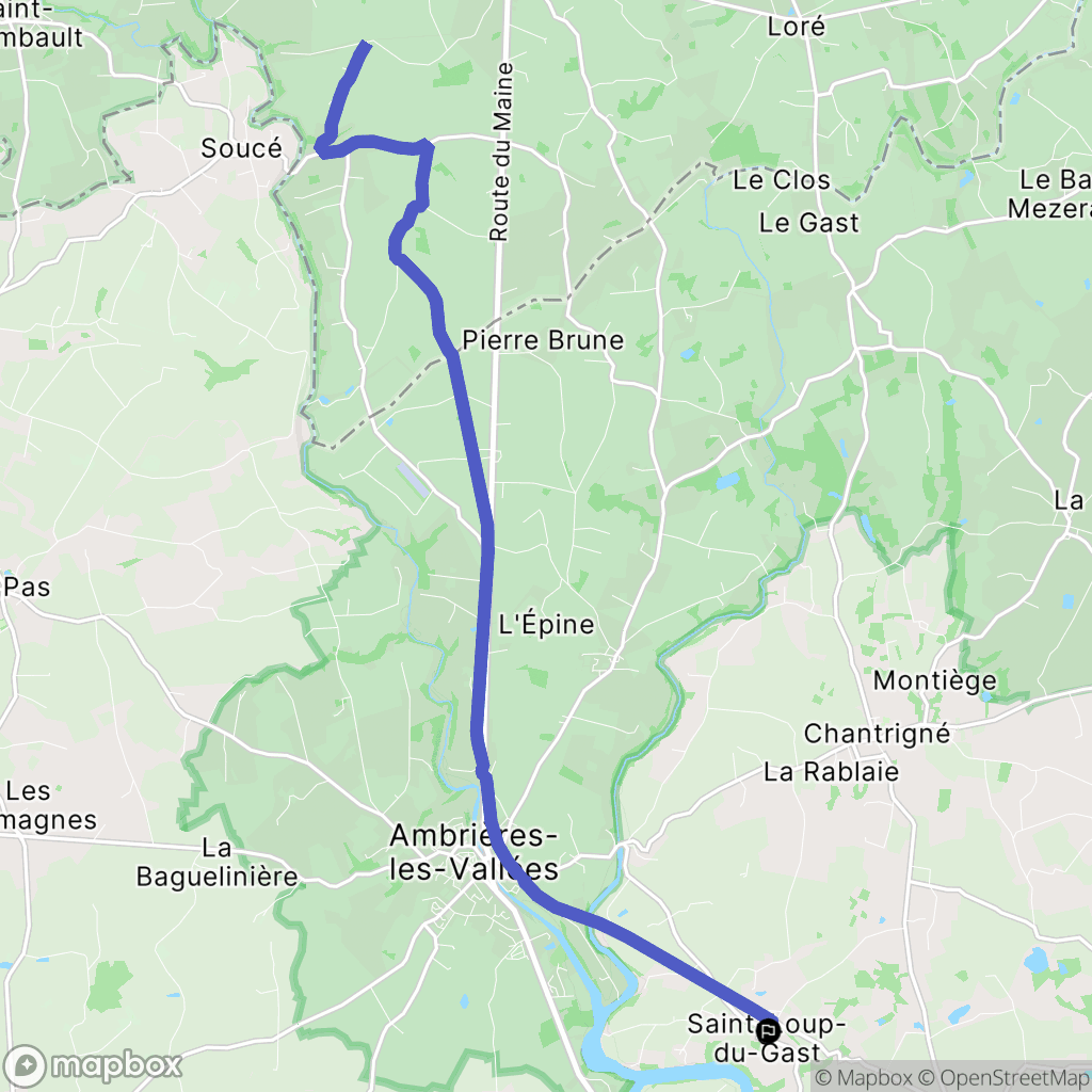 Saint-Loup-du-Gast : carte du parcours de randonnée - France