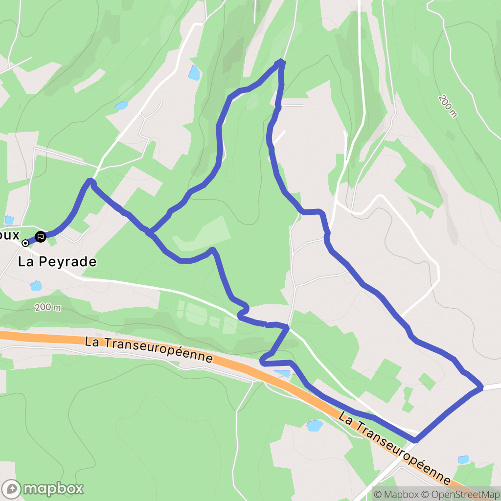 Bassillac et Auberoche : carte du parcours de randonnée - France