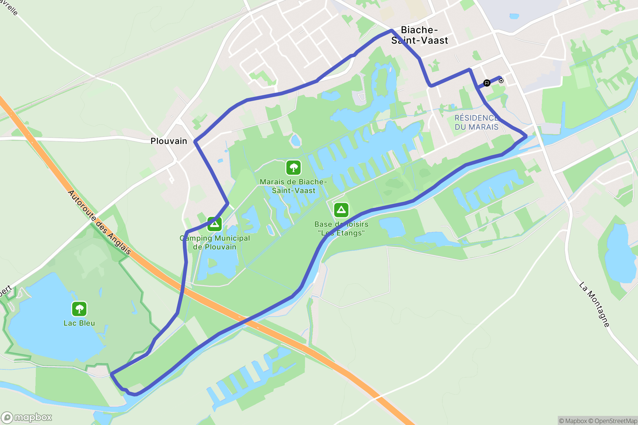 Biache-Saint-Vaast : carte du parcours de randonnée - France