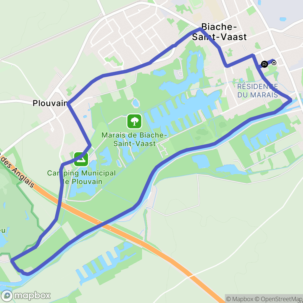 Biache-Saint-Vaast : carte du parcours de randonnée - France