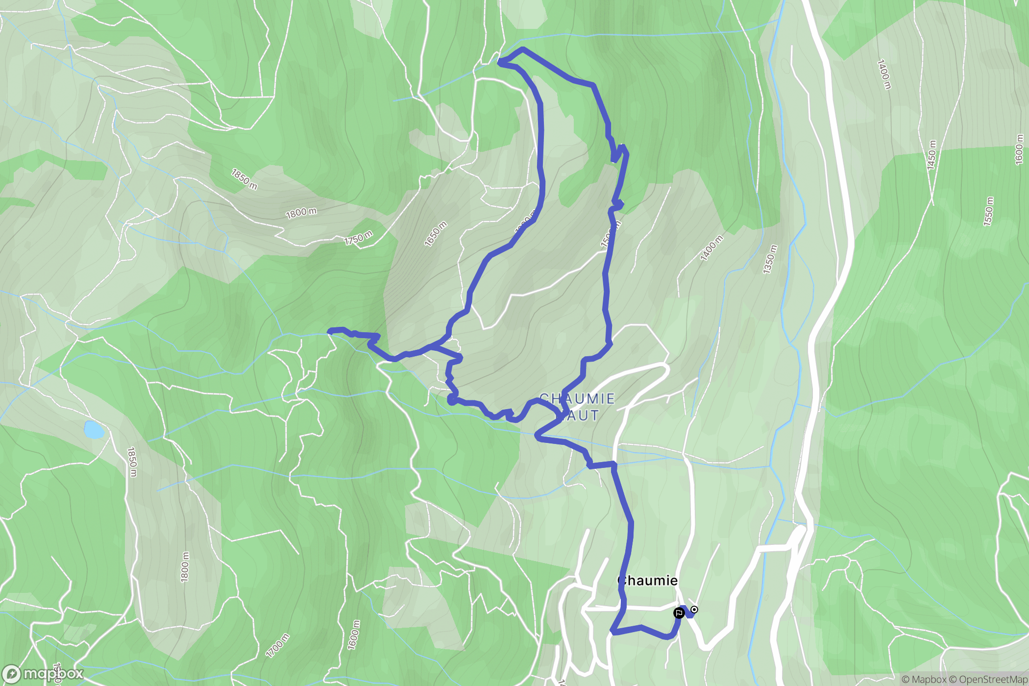 Colmars : carte du parcours de randonnée - France