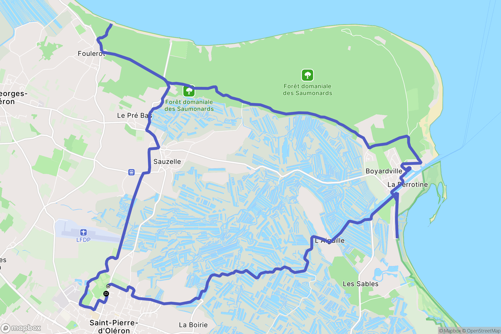 Saint-Pierre-d'Oléron : carte du parcours de randonnée - France