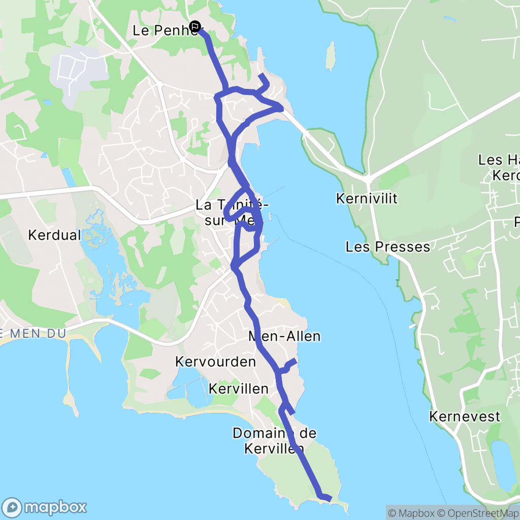 La Trinité-sur-Mer : carte du parcours de randonnée - France