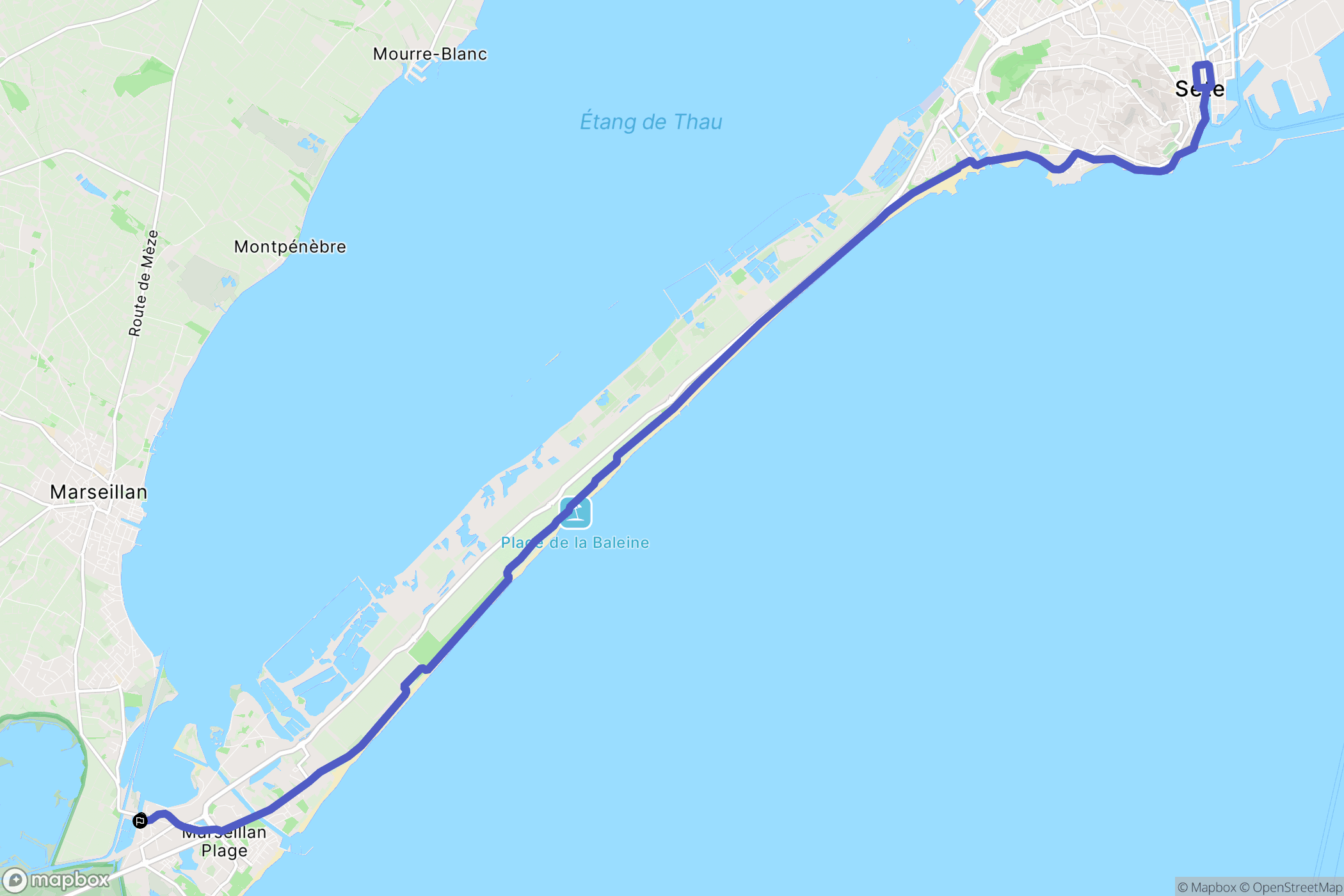 Marseillan : carte du parcours de randonnée - France