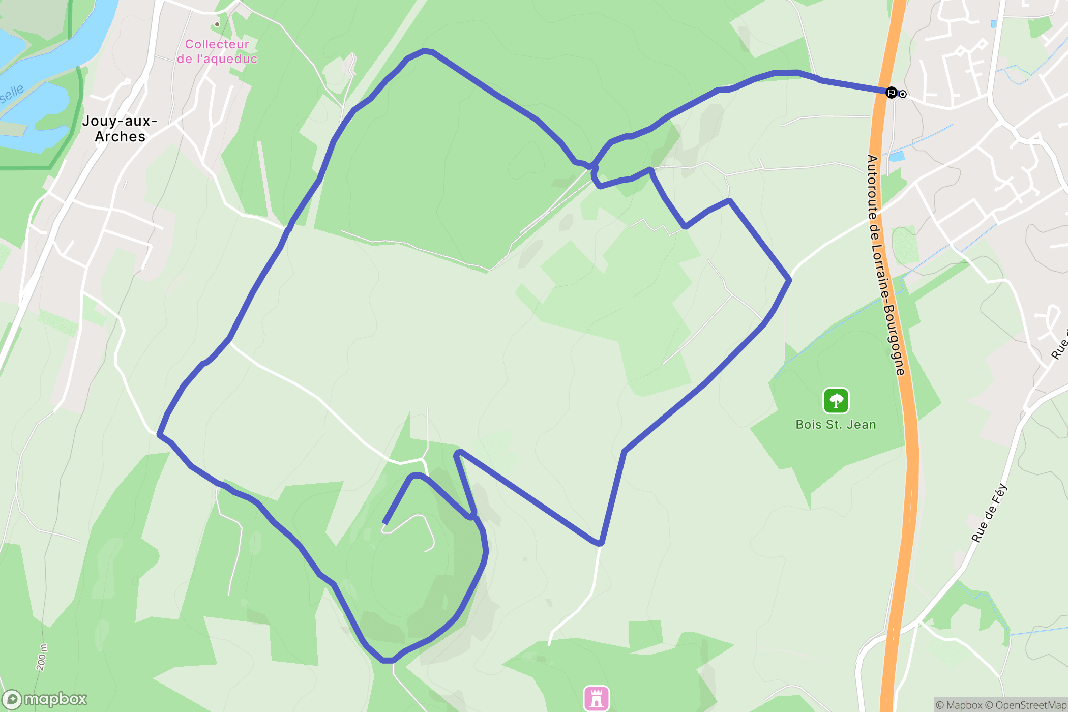 Augny : carte du parcours de randonnée - France