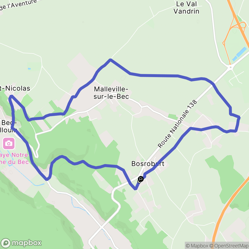 Bosrobert : carte du parcours de randonnée - France