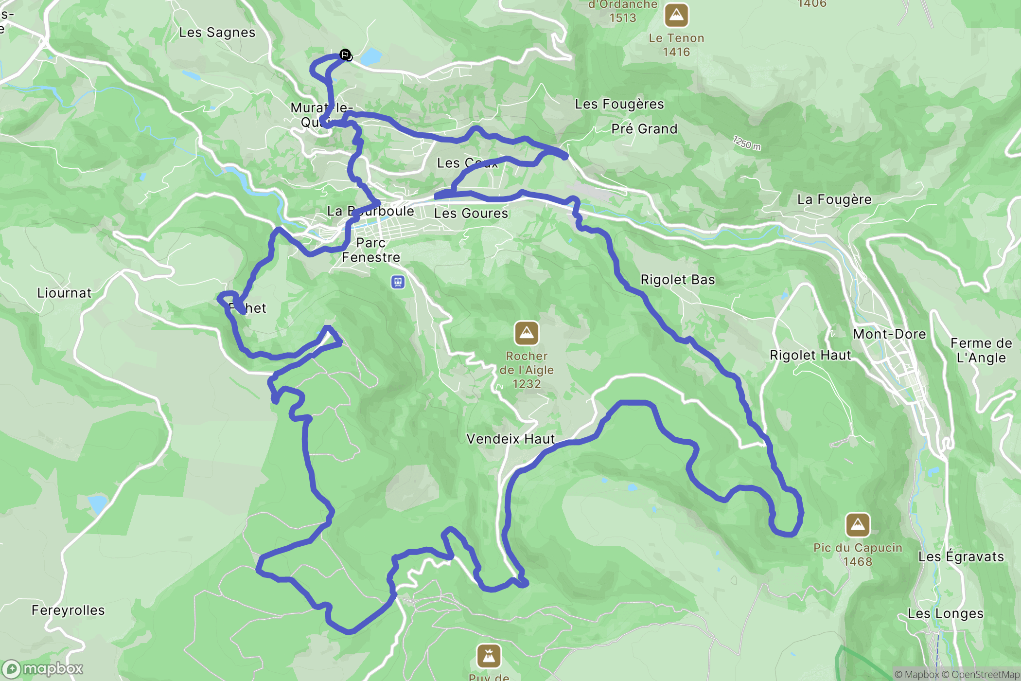 Murat-le-Quaire : carte du parcours de randonnée - France