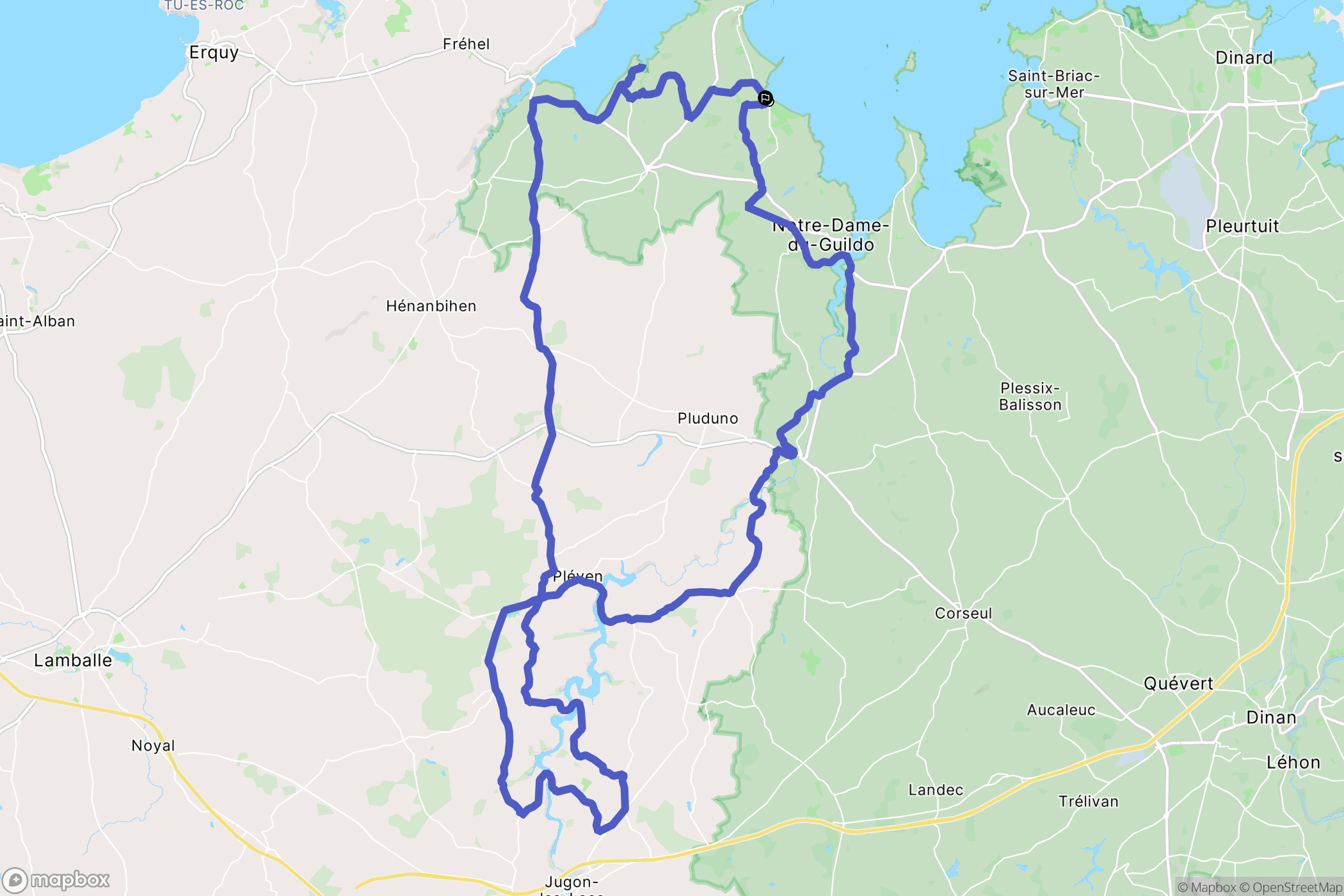 Saint-Cast-le-Guildo : carte du parcours de randonnée - France