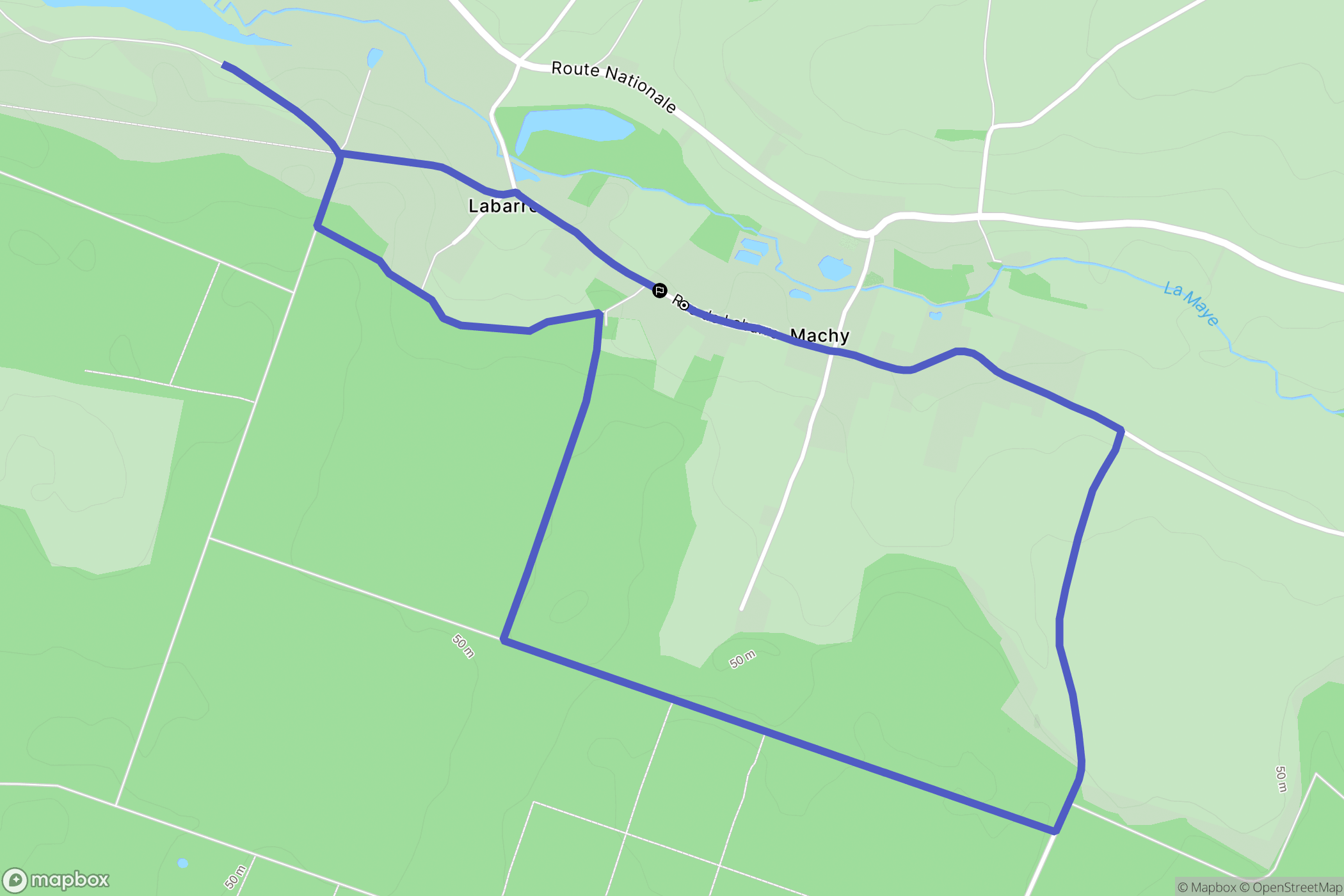 Machy : carte du parcours de randonnée - France
