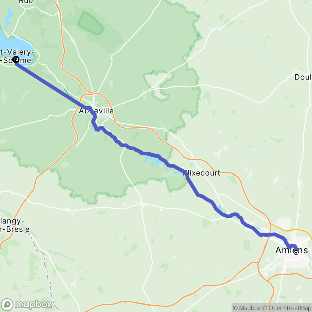 Amiens : carte du parcours de randonnée - France