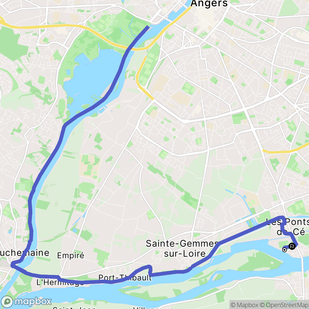 Les Ponts-de-Cé : carte du parcours de randonnée - France
